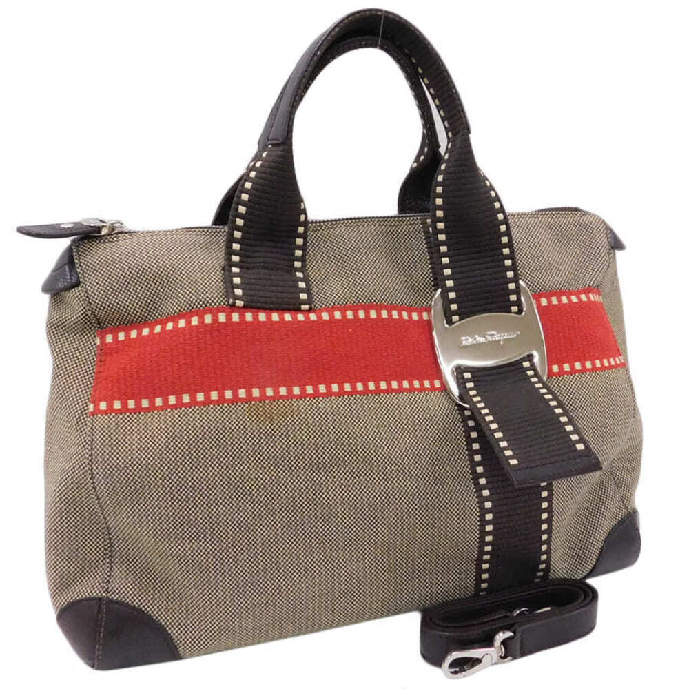 Salvatore Ferragamo Vara Canvas Handbag Multicolor Crossbody Bag Salvatore
